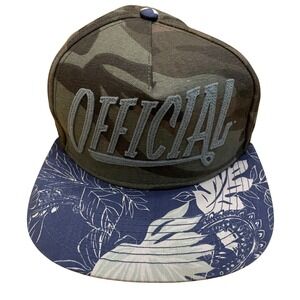 NWT Official Camo Floral Flat Bill Snapback Hat Adjustable Strapback‎